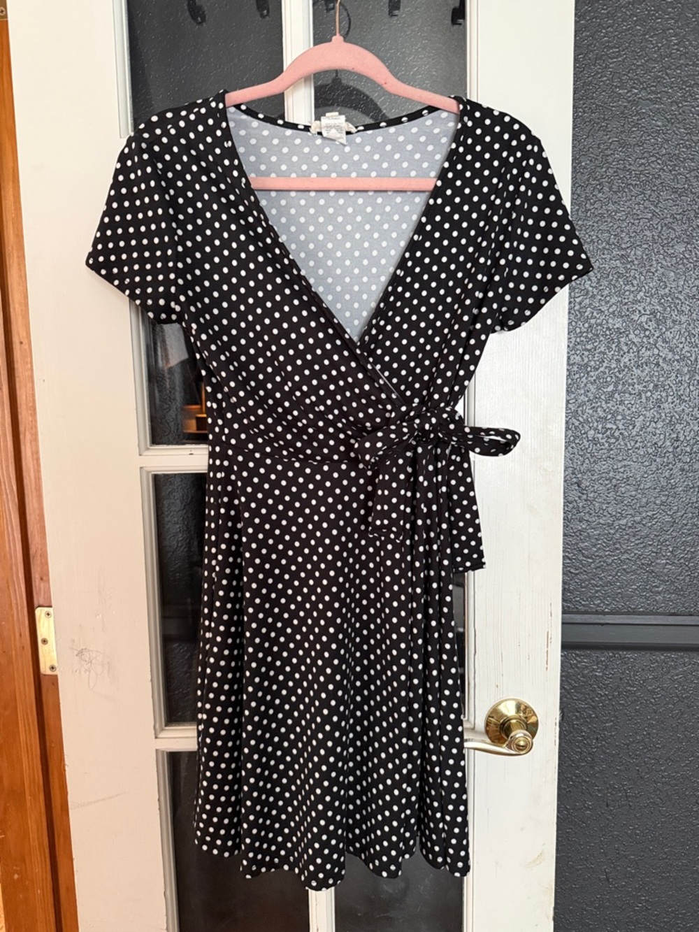 Rolla Coster Black & White Polka Dot Wrap Midi Dress